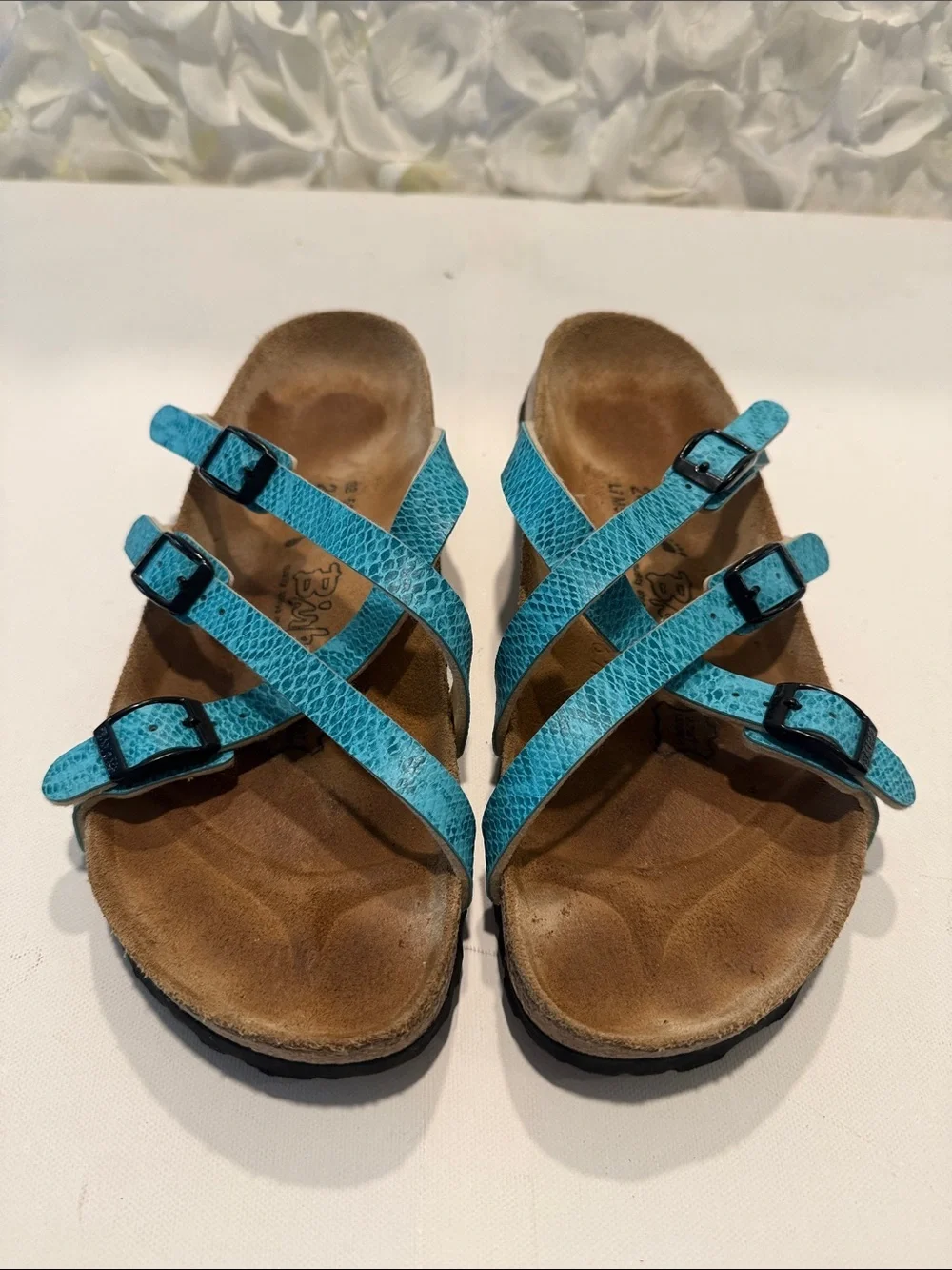 Birkenstock Women’s Turquoise Triple Strap Sandals